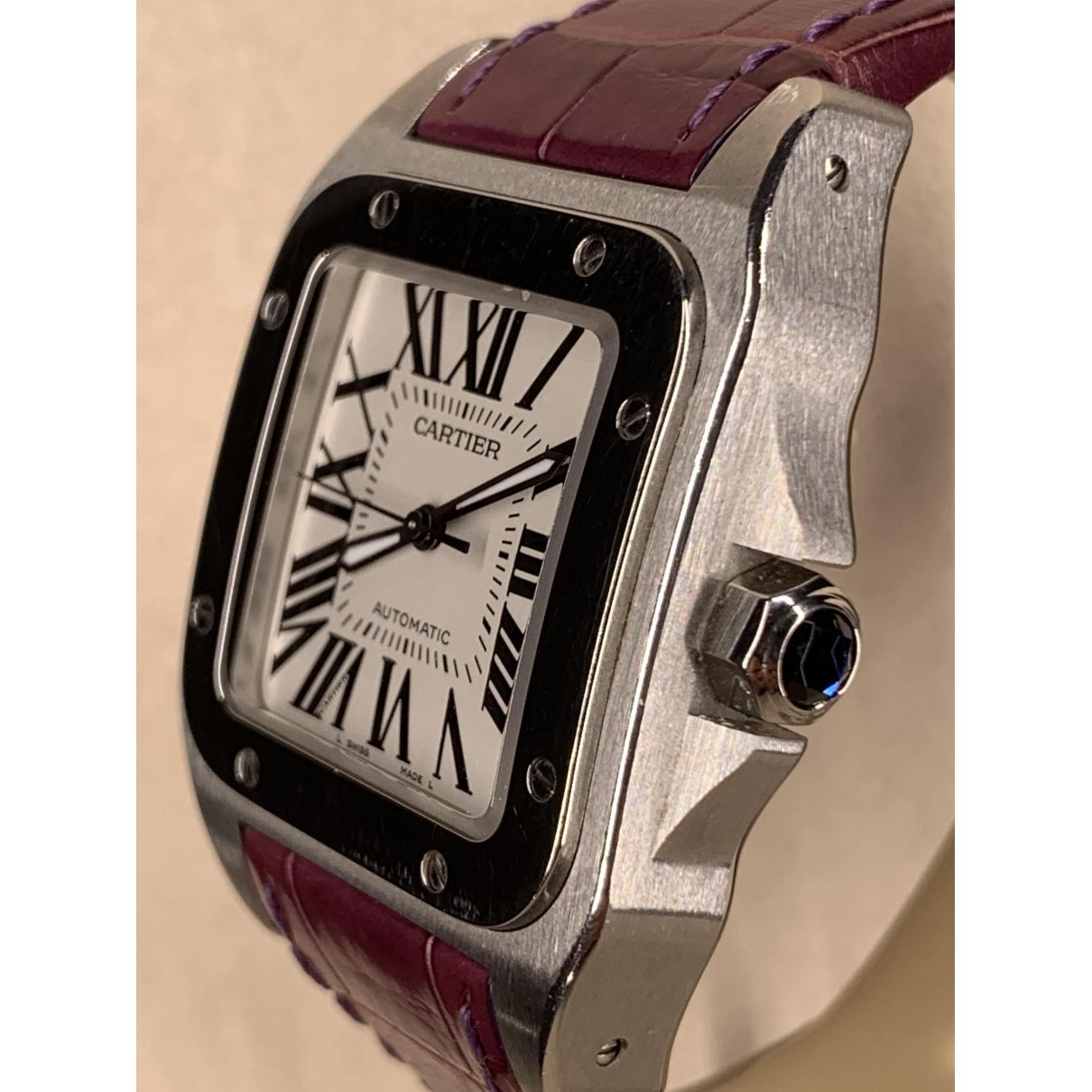 Santos 100 watch Cartier Purple in 